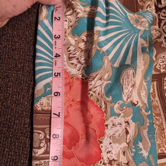 Vintage Worth scarf print silk wide leg Bermuda shorts - Picture 7 of 9